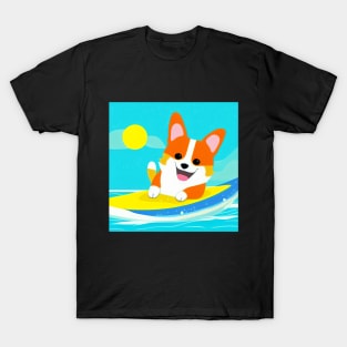 Surfing Corgi Dog T-Shirt